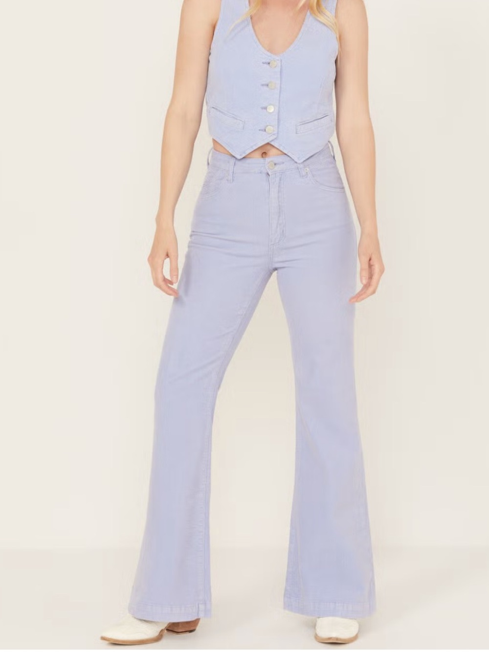 Rolla’s East Coast High Rise Flare Periwinkle Corduroy Size 27